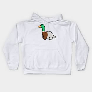 Cute Long Neck Dino Duck, Dinosaurus. Kids Hoodie